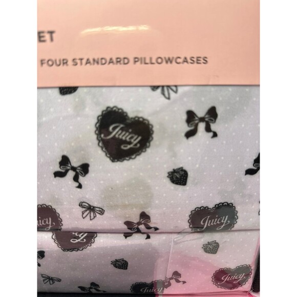 Juicy Couture Queen Sheet Set-Bows and Hearts - Picture 6 of 6